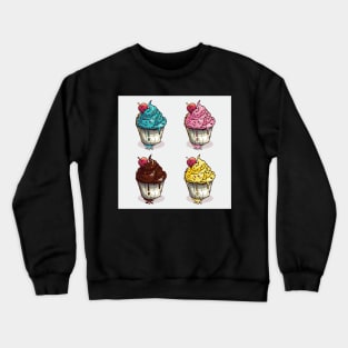 ice cream cup illustration Crewneck Sweatshirt